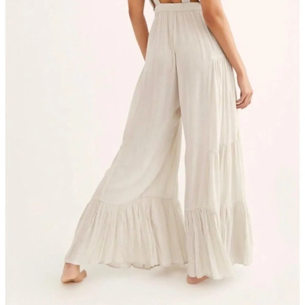 NWT FREE PEOPLE ENDLESS SUMMER Sz L SELFIE WORTHY TIERED JUMPSUIT IN STONE